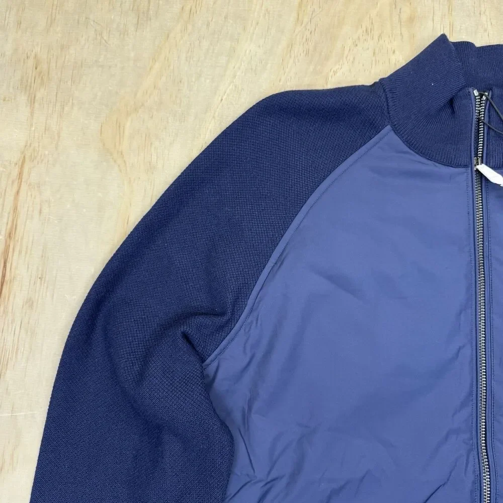 NEW Ralph Lauren RLX Golf Mens Full Zip Hybrid Sweater Jacket Primaloft Navy LG